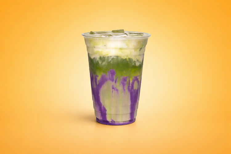 Coconut Ube Matcha Latte